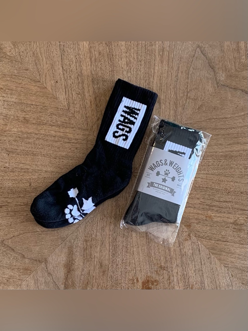 Wags and Weights Logo Socks, One Pair